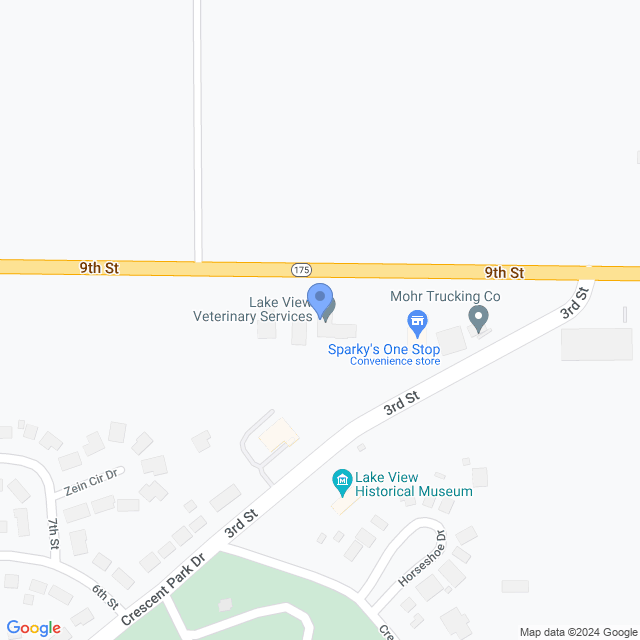 Map of veterinarians in Lake View, IA