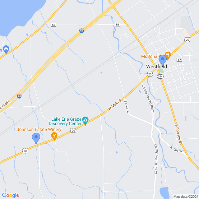 Map of veterinarians in Westfield, NY