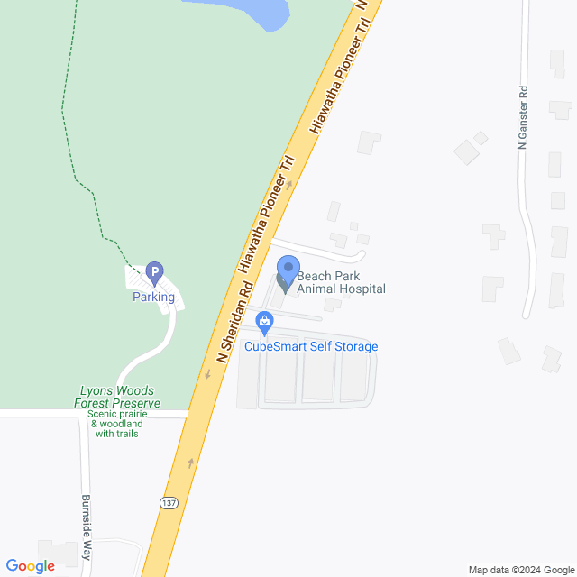 Map of veterinarians in Beach Park, IL