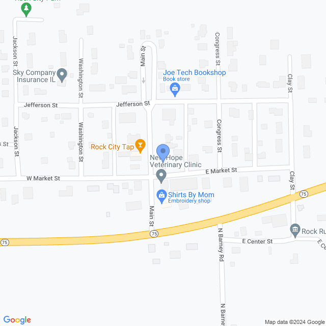 Map of veterinarians in Rock City, IL