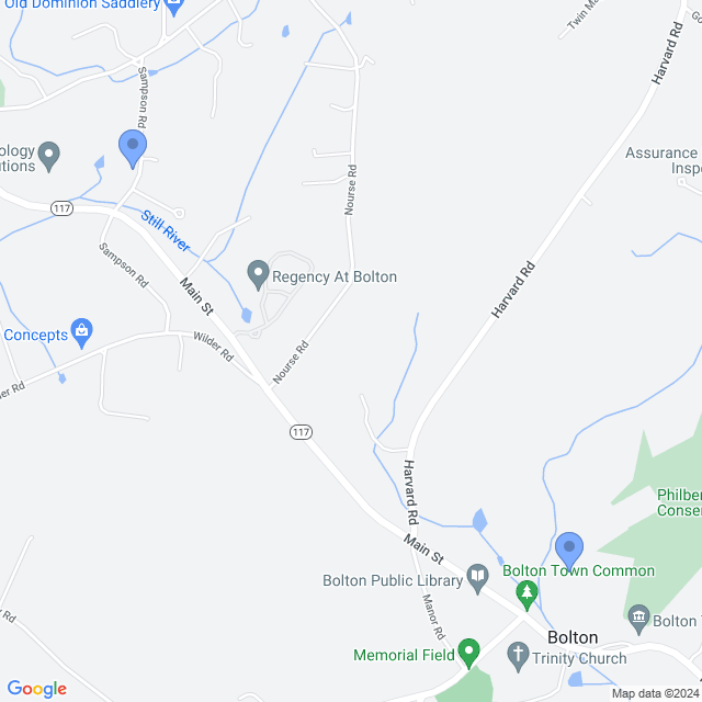 Map of veterinarians in Bolton, MA