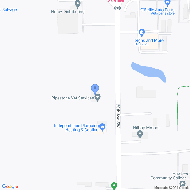 Map of veterinarians in Independence, IA