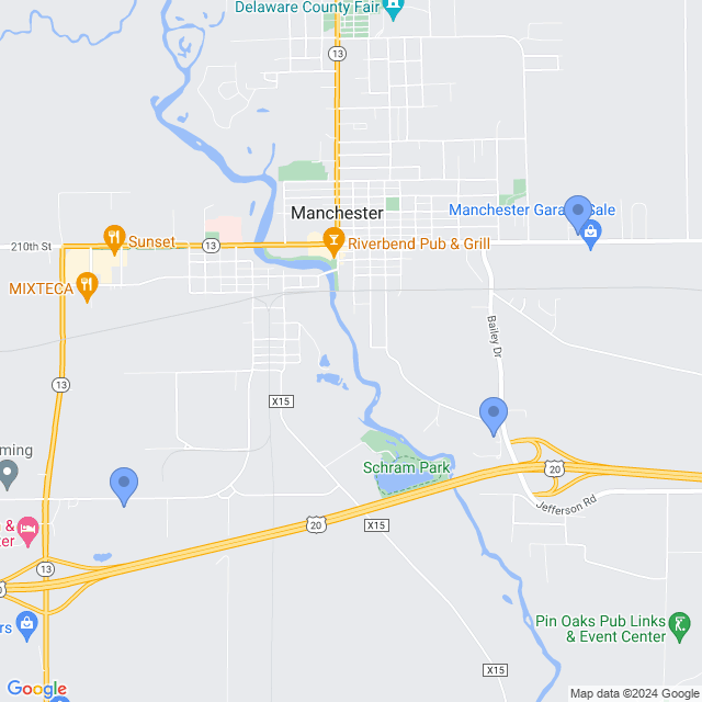 Map of veterinarians in Manchester, IA