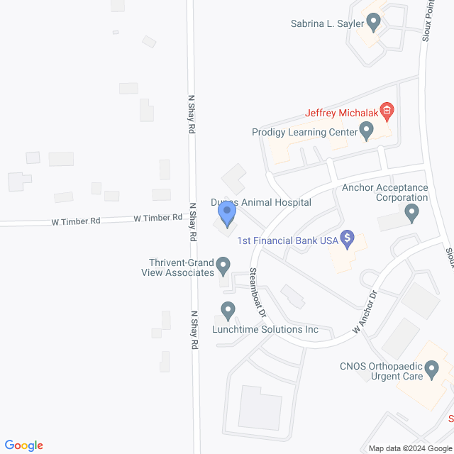 Map of veterinarians in North Sioux City, SD