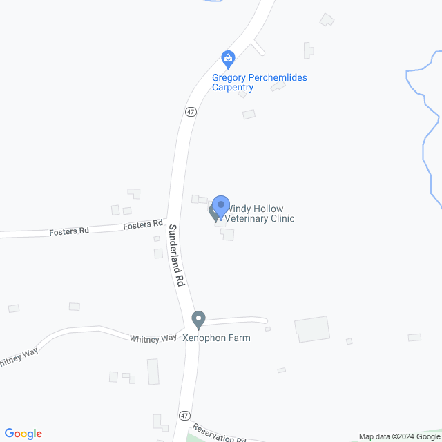 Map of veterinarians in Montague, MA