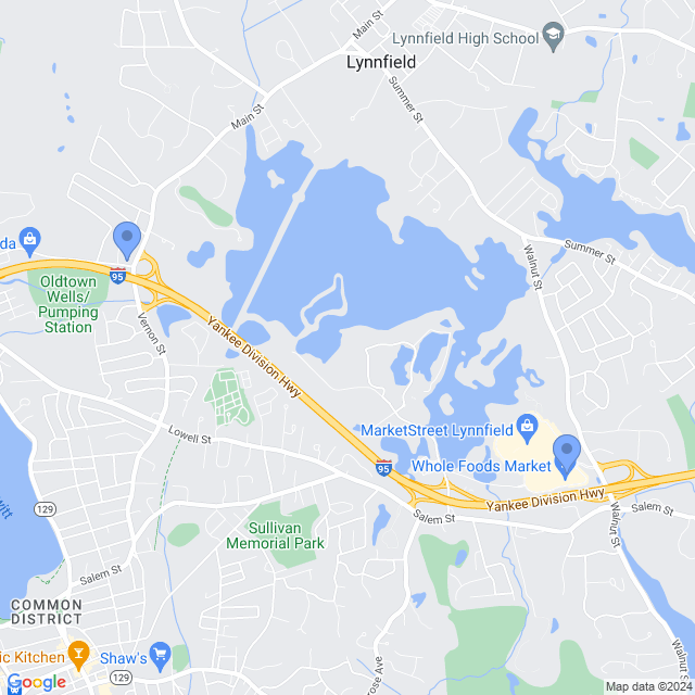 Map of veterinarians in Lynnfield, MA