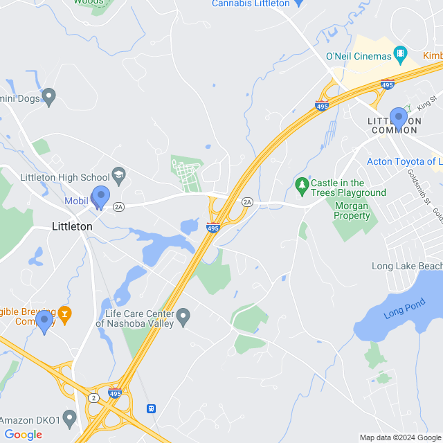 Map of veterinarians in Littleton, MA