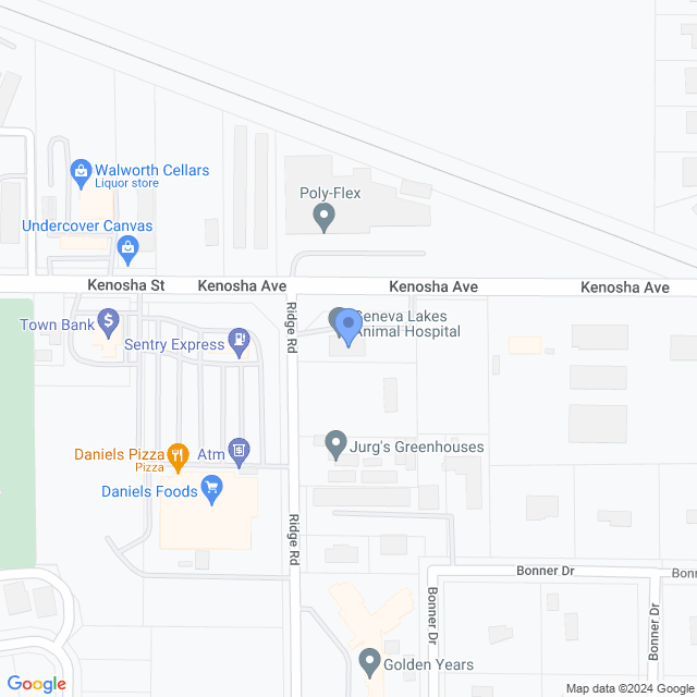 Map of veterinarians in Walworth, WI