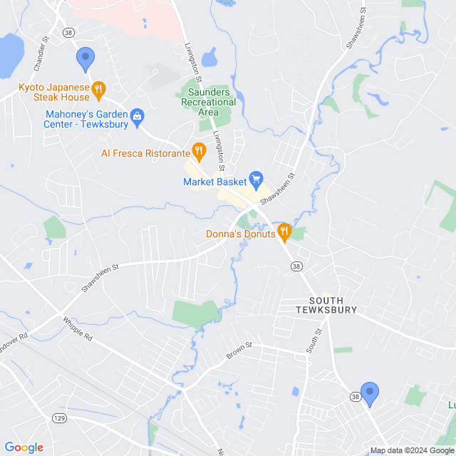Map of veterinarians in Tewksbury, MA
