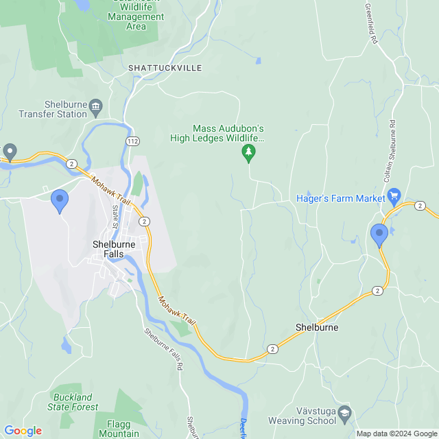 Map of veterinarians in Shelburne Falls, MA