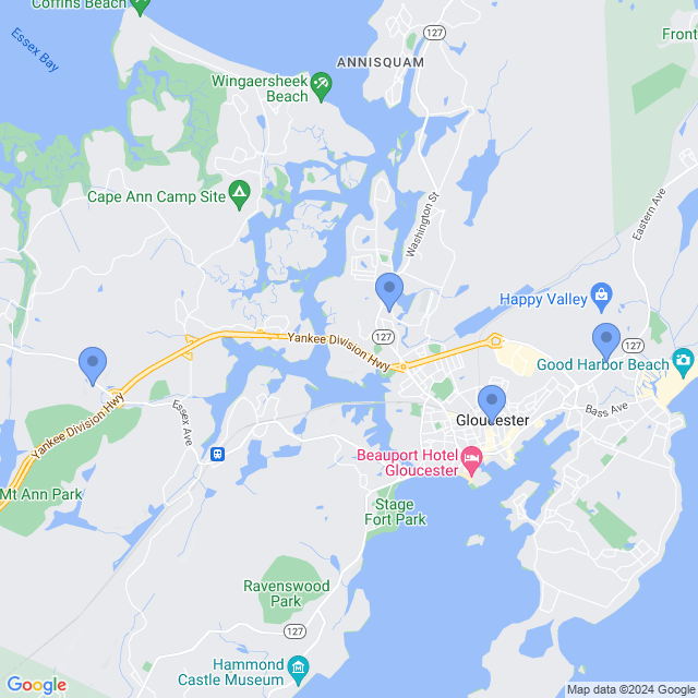 Map of veterinarians in Gloucester, MA