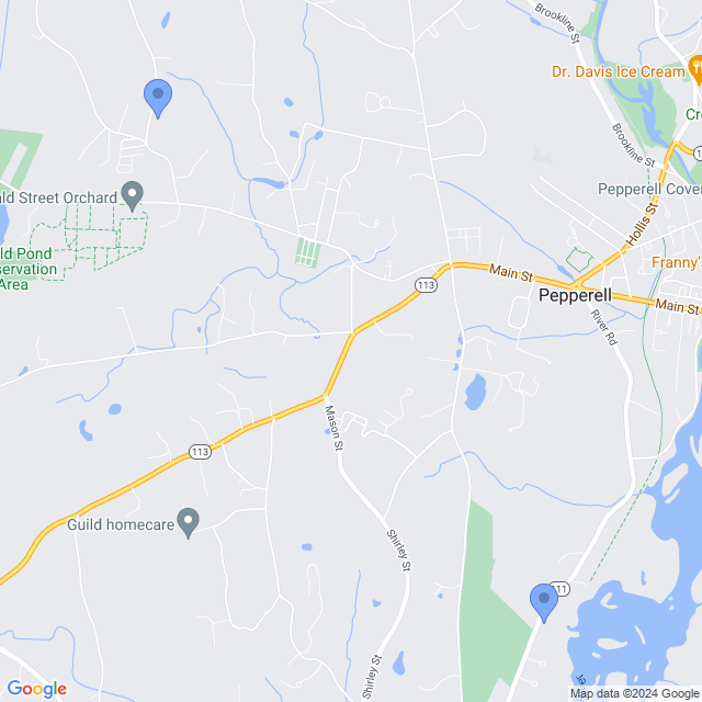 Map of veterinarians in Pepperell, MA