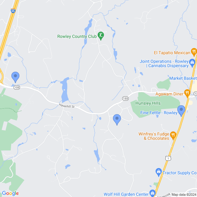 Map of veterinarians in Rowley, MA