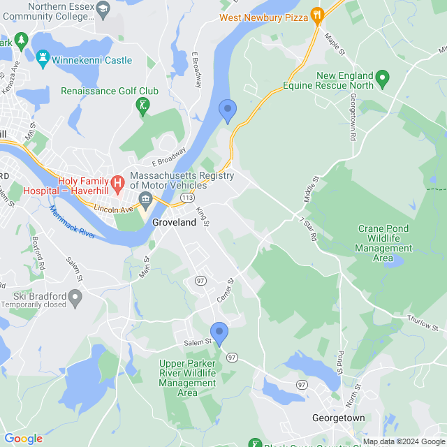 Map of veterinarians in Groveland, MA