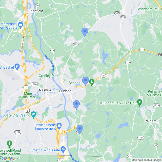 Map of veterinarians in Hudson, NH