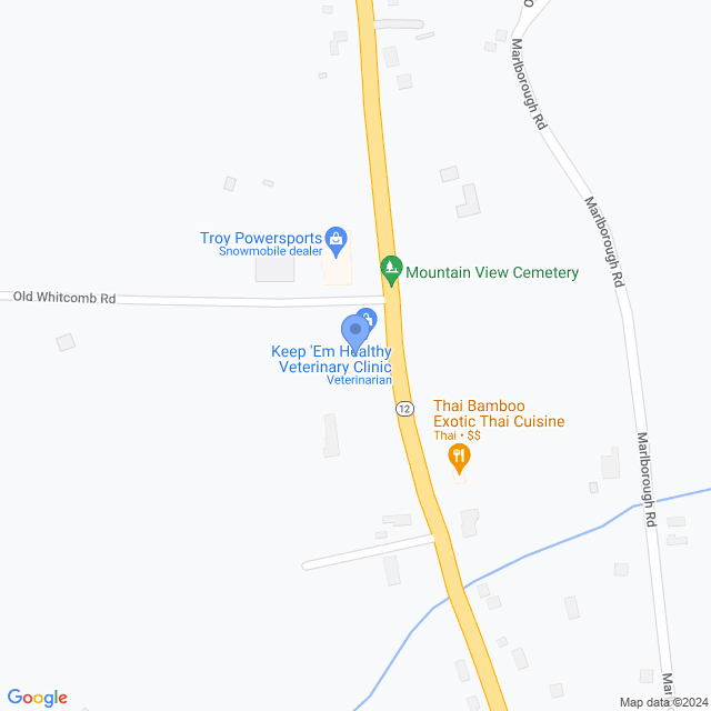 Map of veterinarians in Troy, NH