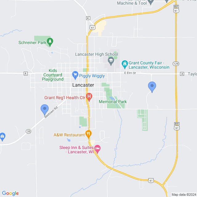 Map of veterinarians in Lancaster, WI