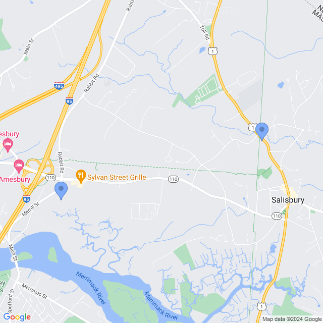Map of veterinarians in Salisbury, MA