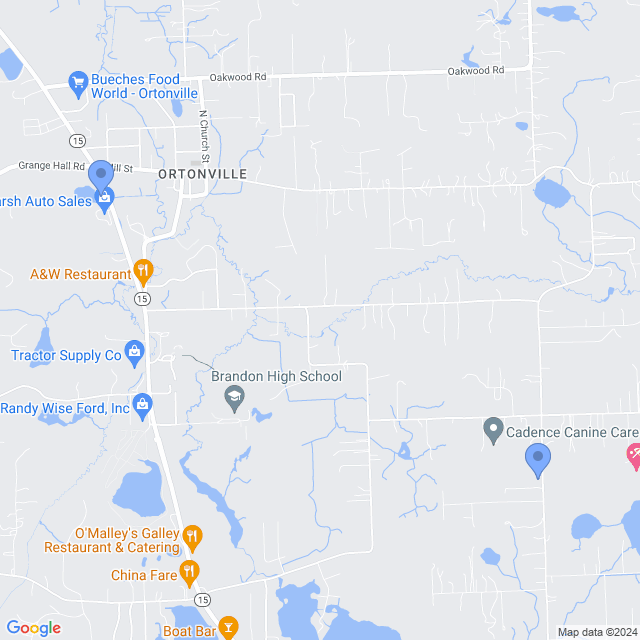 Map of veterinarians in Ortonville, MI