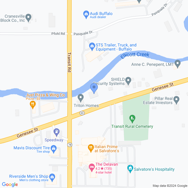 Map of veterinarians in Bowmansville, NY