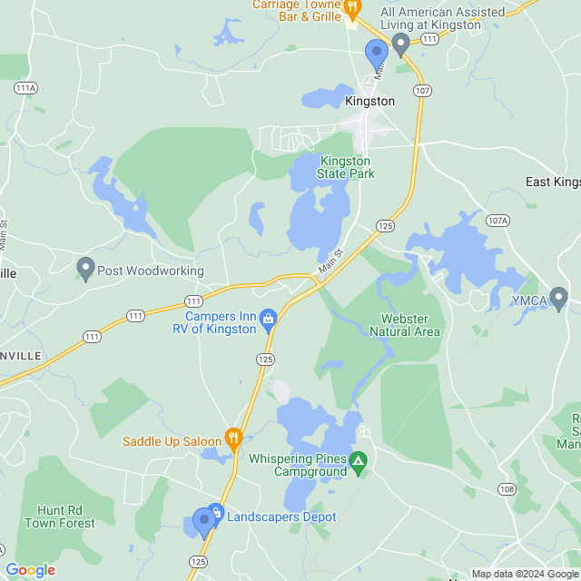 Map of veterinarians in Kingston, NH