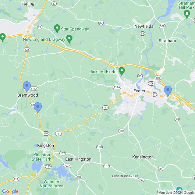 Map of veterinarians in Brentwood, NH