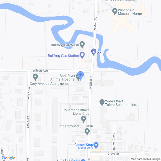 Map of veterinarians in Dousman, WI