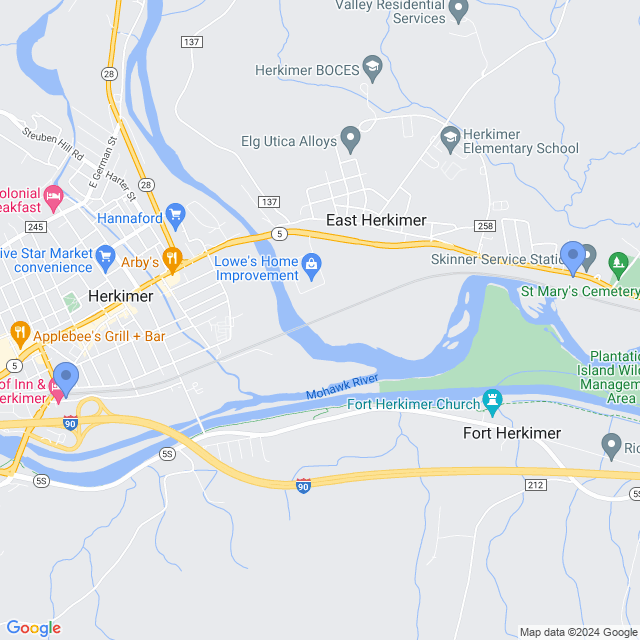 Map of veterinarians in Herkimer, NY