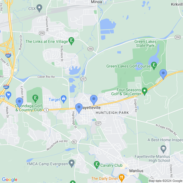 Map of veterinarians in Fayetteville, NY