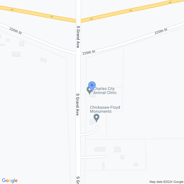 Map of veterinarians in Charles City, IA