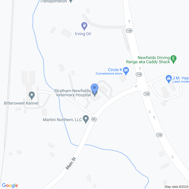 Map of veterinarians in Newfields, NH