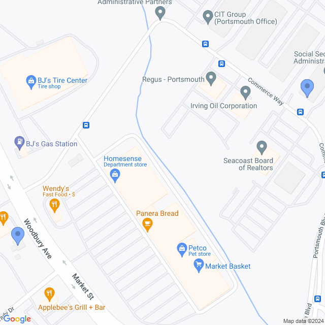 Map of veterinarians in Portsmouth, NH