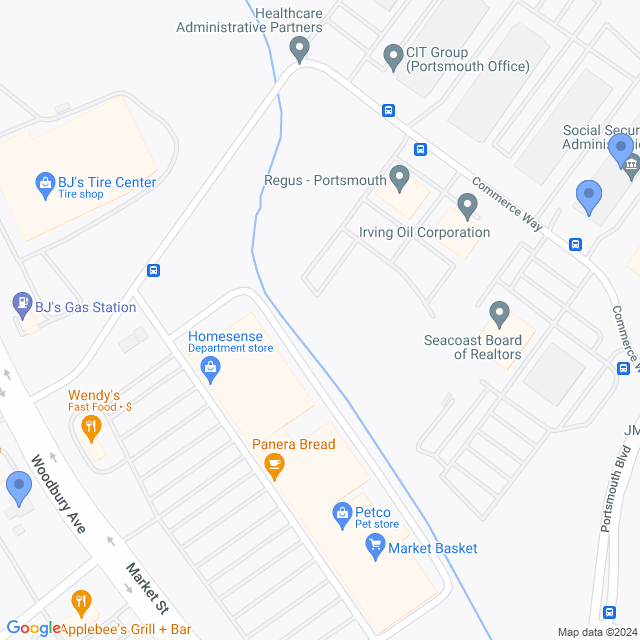 Map of veterinarians in Portsmouth, NH