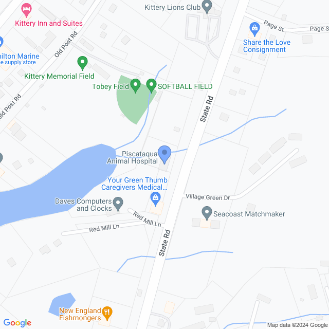 Map of veterinarians in Kittery, ME