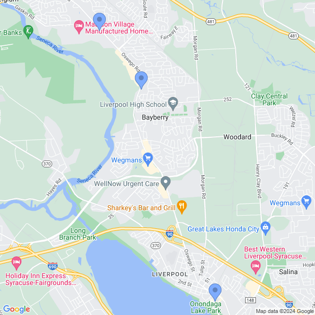 Map of veterinarians in Liverpool, NY