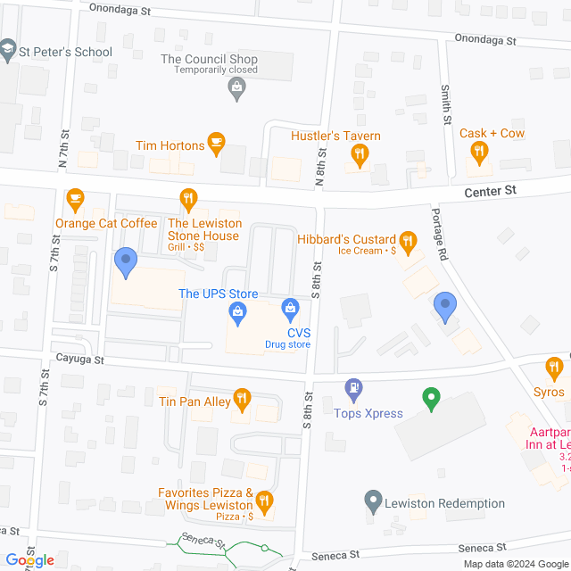 Map of veterinarians in Lewiston, NY