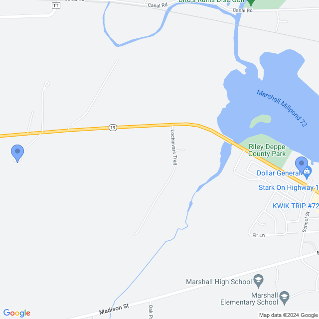 Map of veterinarians in Marshall, WI
