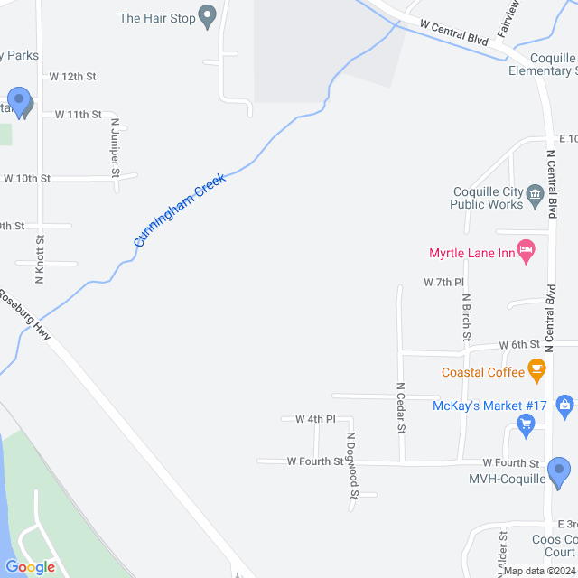 Map of veterinarians in Coquille, OR