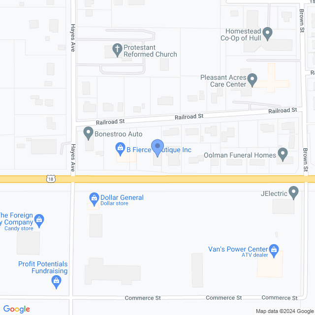 Map of veterinarians in Hull, IA