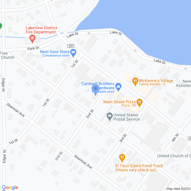 Map of veterinarians in Lakeview, MI