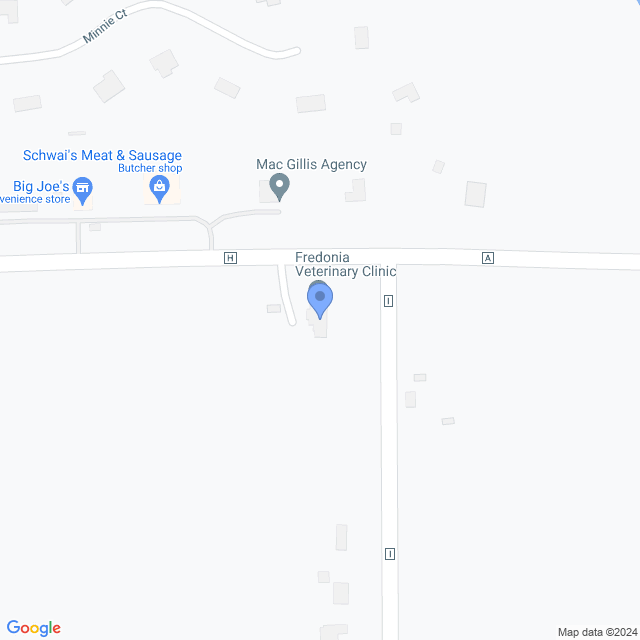 Map of veterinarians in Fredonia, WI