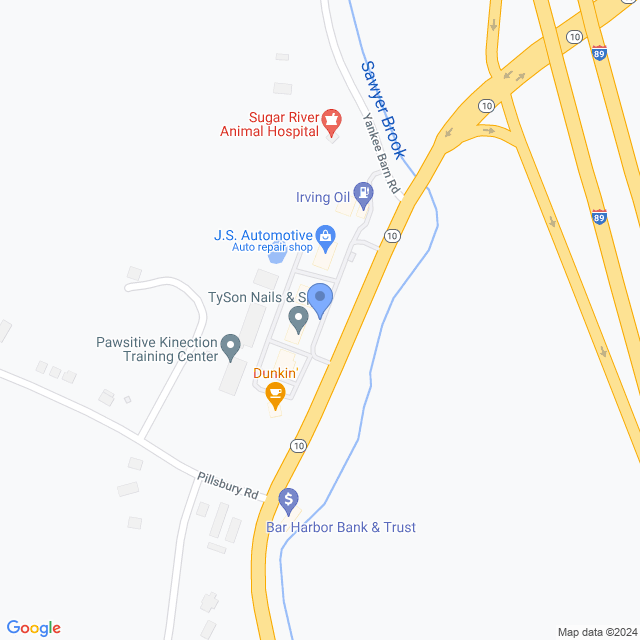 Map of veterinarians in Grantham, NH