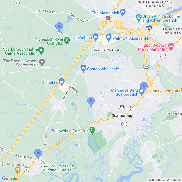 Map of veterinarians in Scarborough, ME