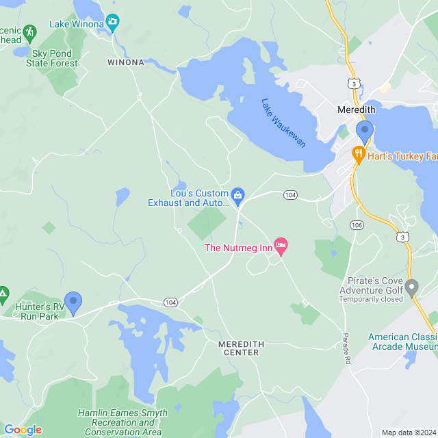Map of veterinarians in Meredith, NH
