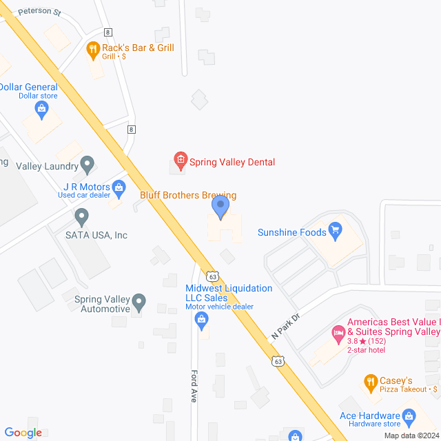 Map of veterinarians in Spring Valley, MN