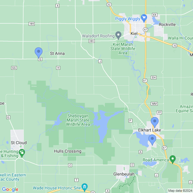 Map of veterinarians in Elkhart Lake, WI
