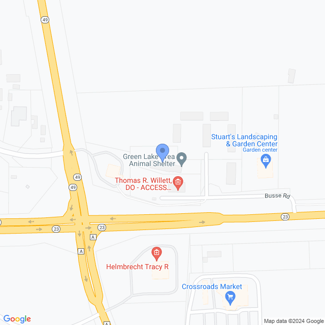 Map of veterinarians in Green Lake, WI
