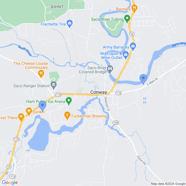 Map of veterinarians in Conway, NH