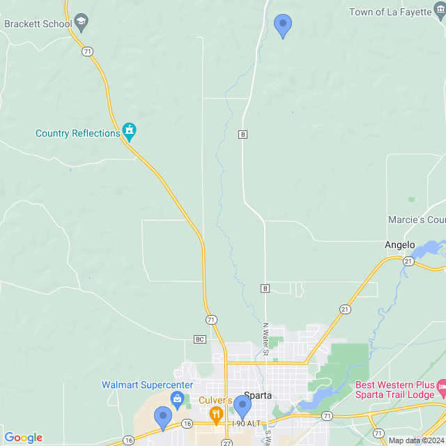 Map of veterinarians in Sparta, WI