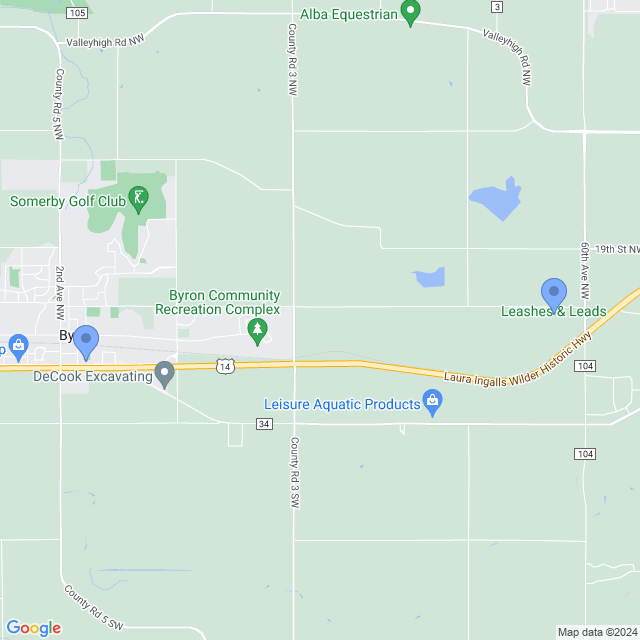 Map of veterinarians in Byron, MN
